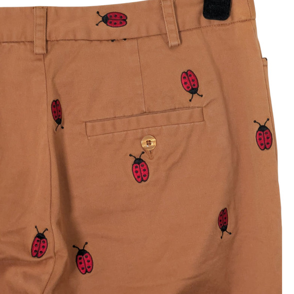 Vintage Label Lilly Pulitzer Size 2 Camel Khaki Lady Bug Embroidered Crop Pants - Picture 7 of 8